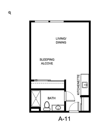 APRZ_IL_Magnolia_Suite 1BA_390 sq. ft.